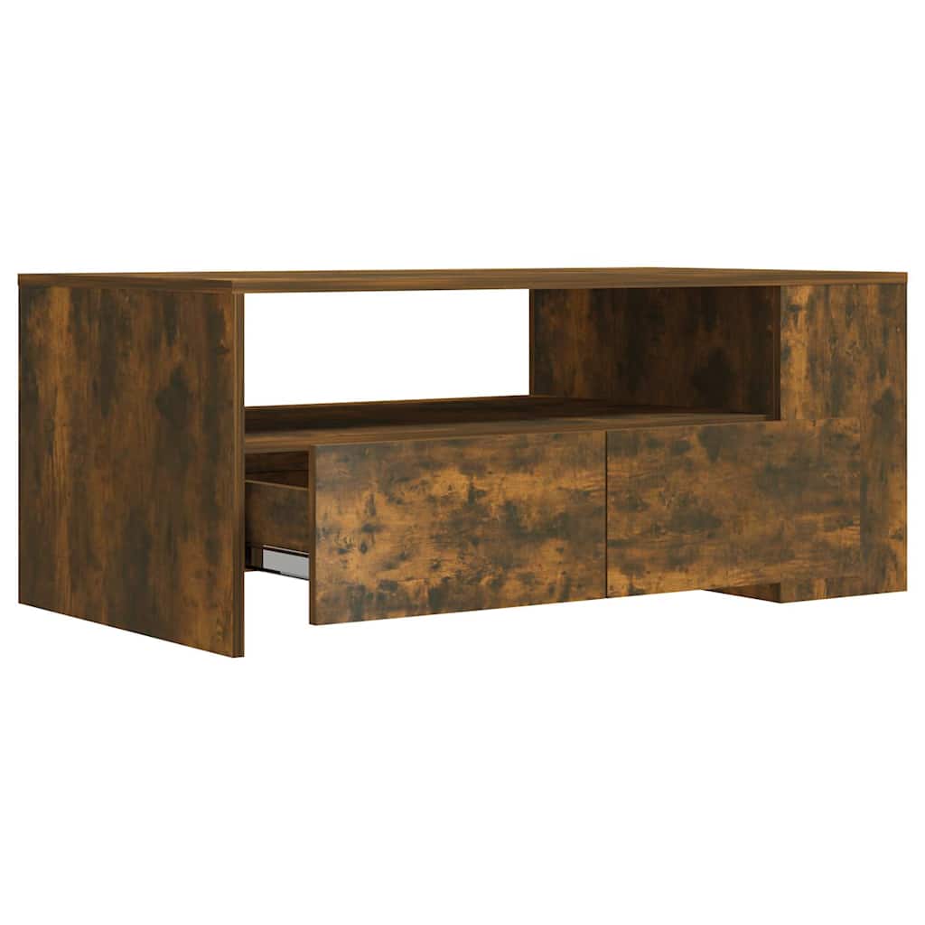 Coffee Table Smoked Oak 102x55x42 cm Engineered Wood