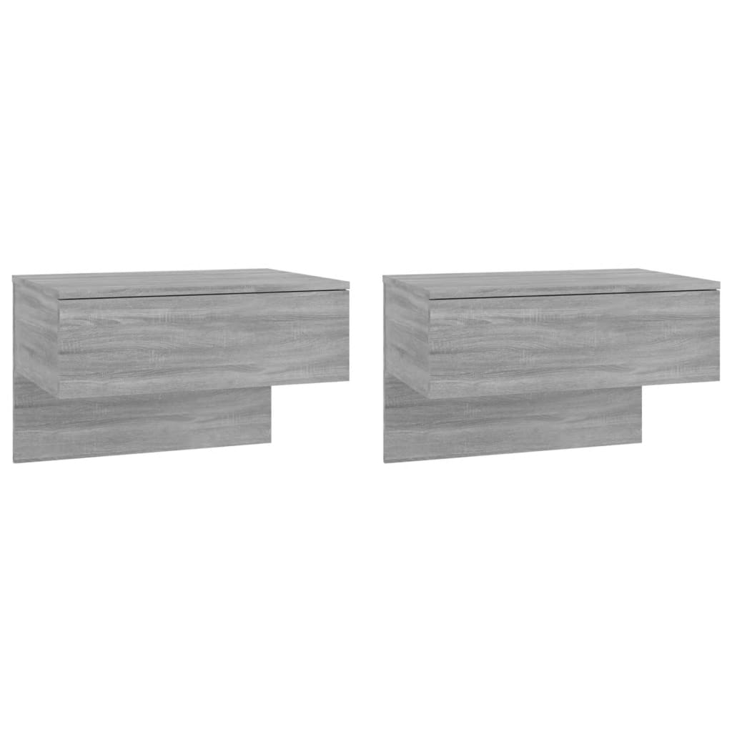 vidaXL Wall-mounted Bedside Cabinets 2 pcs Grey Sonoma