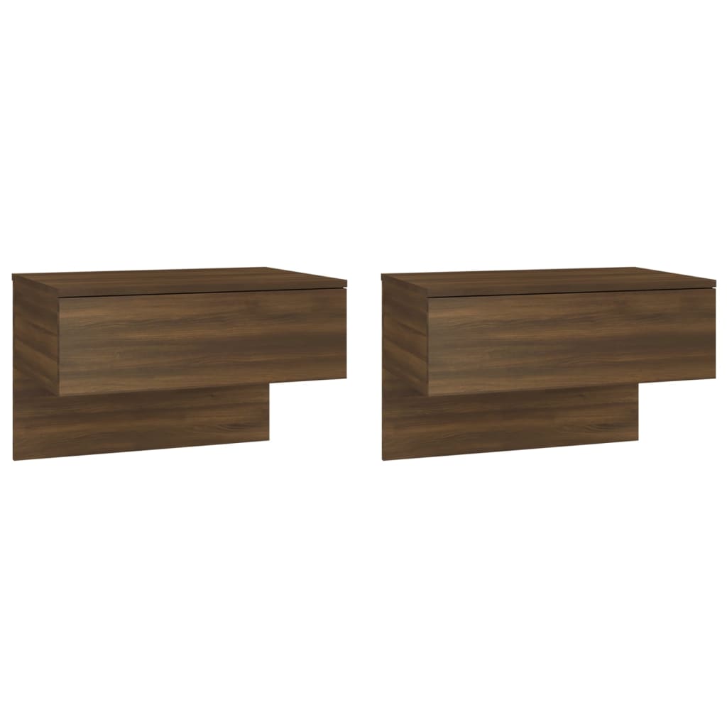 vidaXL Wall-mounted Bedside Cabinets 2 pcs Brown Oak