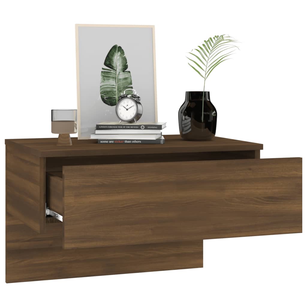 vidaXL Wall-mounted Bedside Cabinets 2 pcs Brown Oak