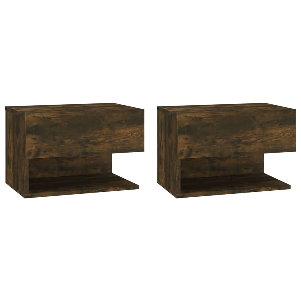 vidaXL Wall-mounted Bedside Cabinets 2 pcs Smoked Oak