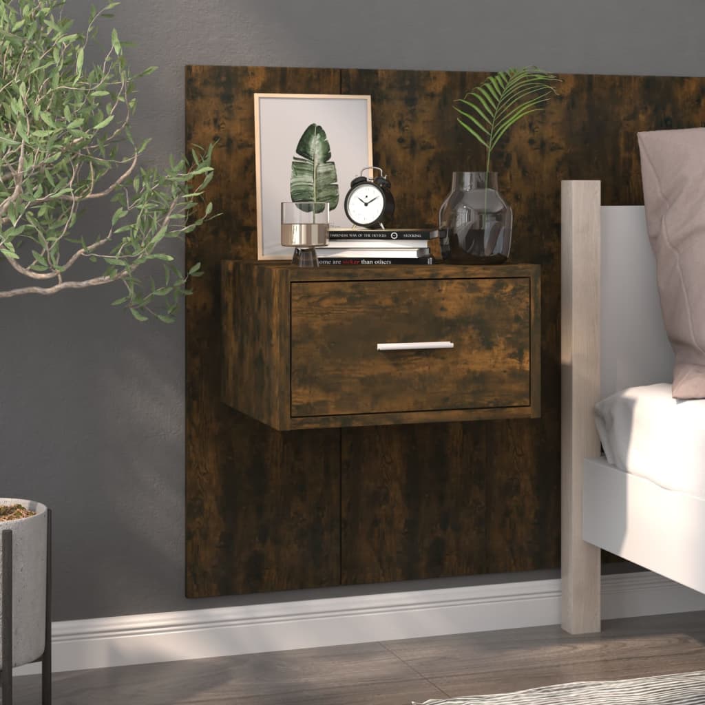 vidaXL Wall-mounted Bedside Cabinets 2 pcs Smoked Oak