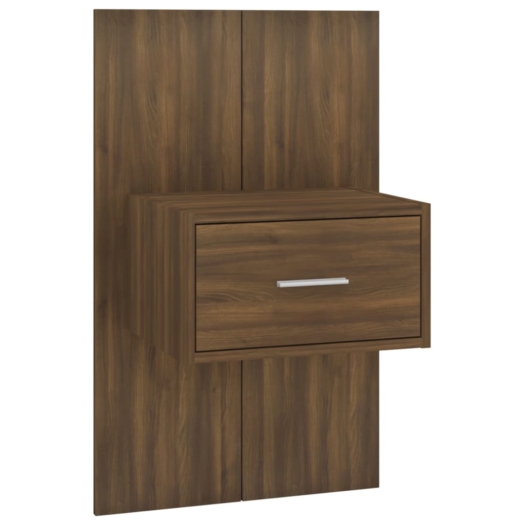 vidaXL Wall-mounted Bedside Cabinets 2 pcs Brown Oak