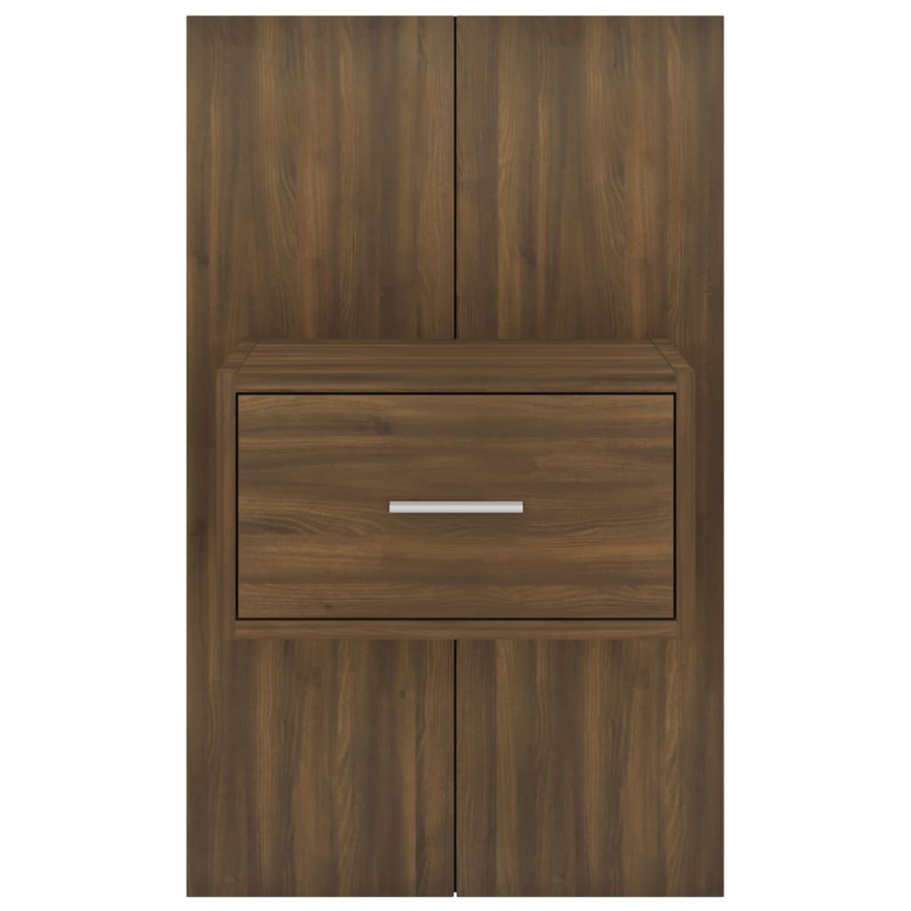 vidaXL Wall-mounted Bedside Cabinets 2 pcs Brown Oak