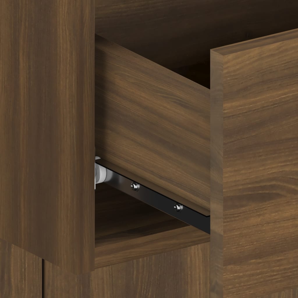 vidaXL Wall-mounted Bedside Cabinets 2 pcs Brown Oak