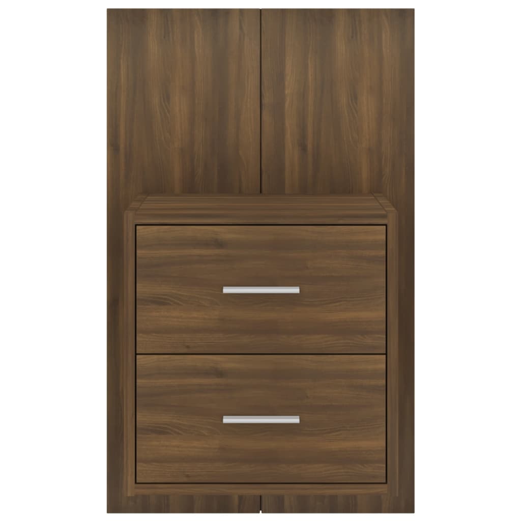 vidaXL Wall-mounted Bedside Cabinets 2 pcs Brown Oak