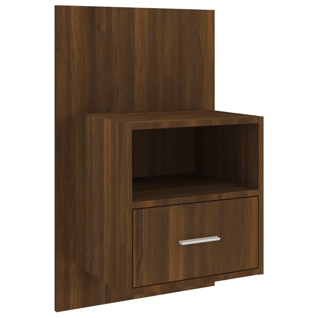 vidaXL Wall-mounted Bedside Cabinets 2 pcs Brown Oak