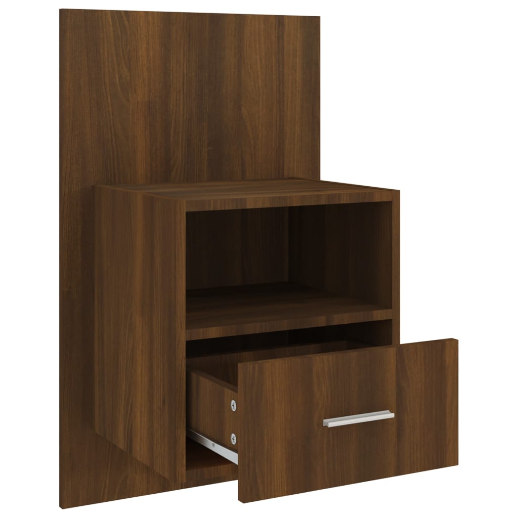 vidaXL Wall-mounted Bedside Cabinets 2 pcs Brown Oak