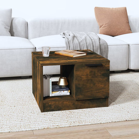 vidaXL Coffee Table Smoked Oak 50x50x36 cm Engineered Wood