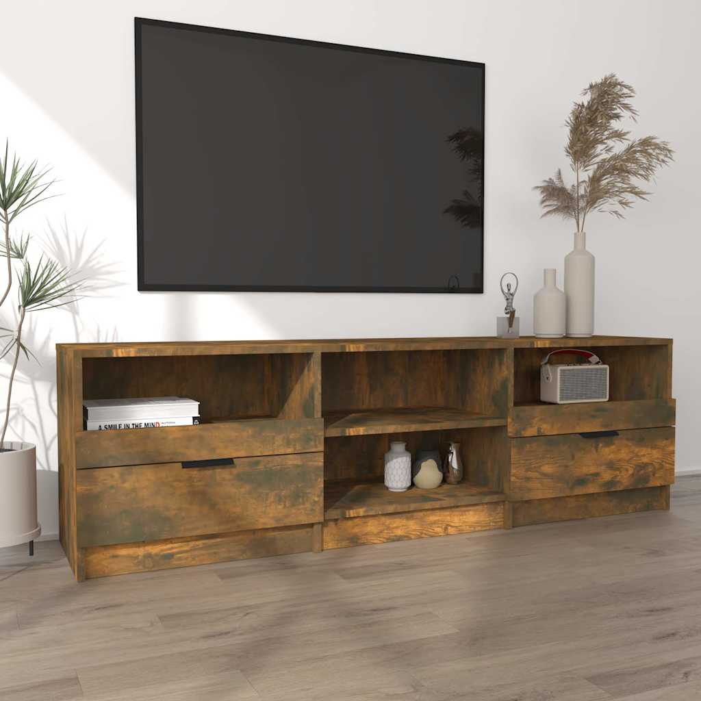 TV Cabinet Smoked Oak 150x33,5x45 cm Engineered Wood