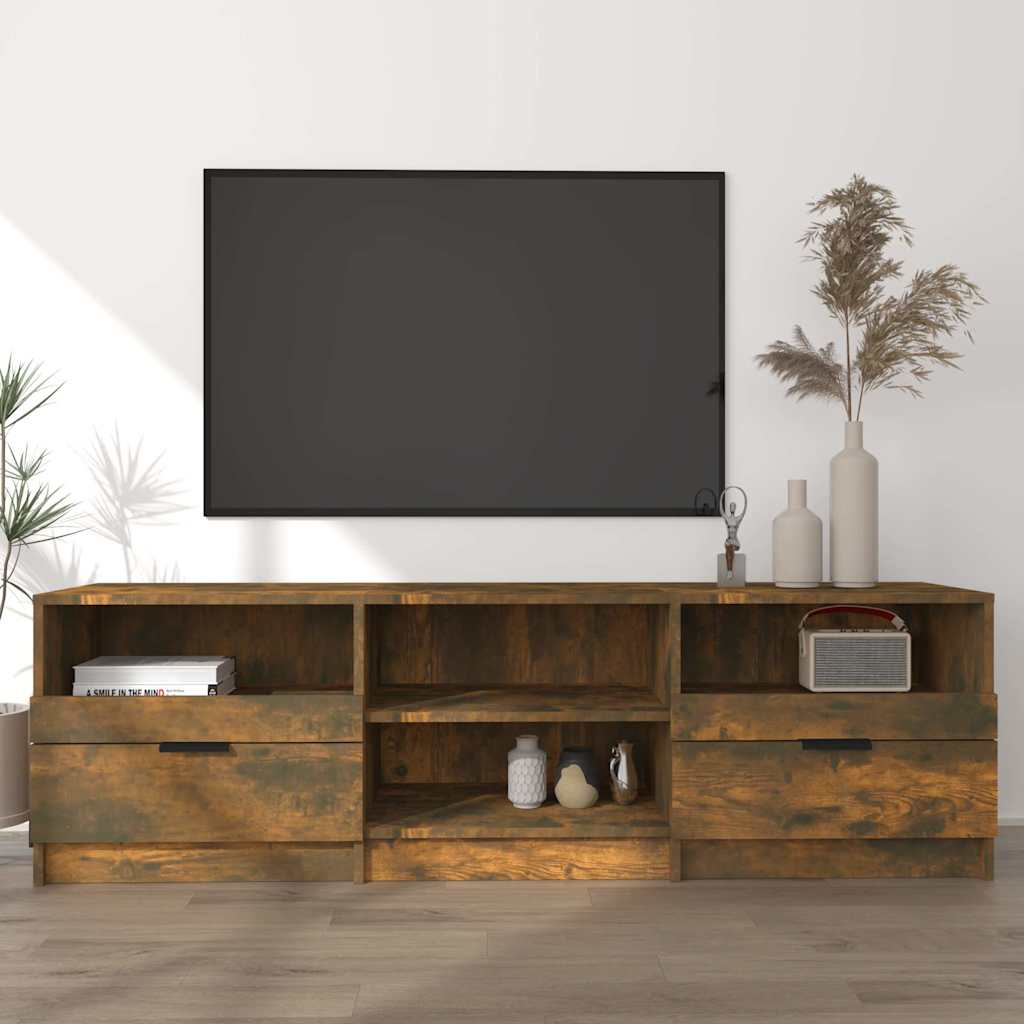 TV Cabinet Smoked Oak 150x33,5x45 cm Engineered Wood