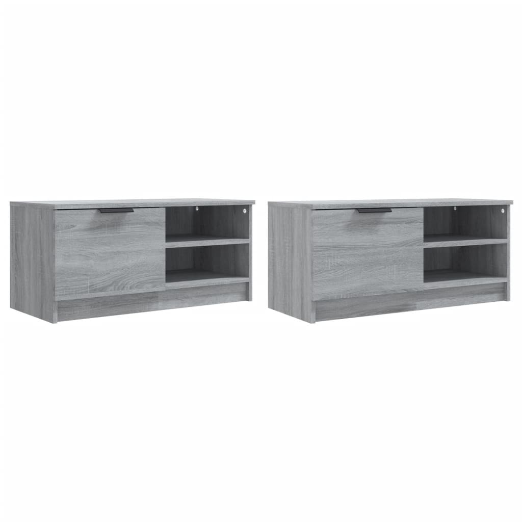 vidaXL TV Cabinets 2 pcs Grey Sonoma 80x35x36.5 cm Engineered Wood