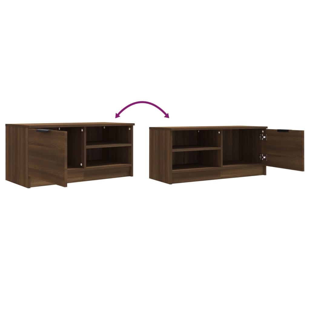 vidaXL TV Cabinet Brown Oak 80x35x36.5 cm Engineered Wood