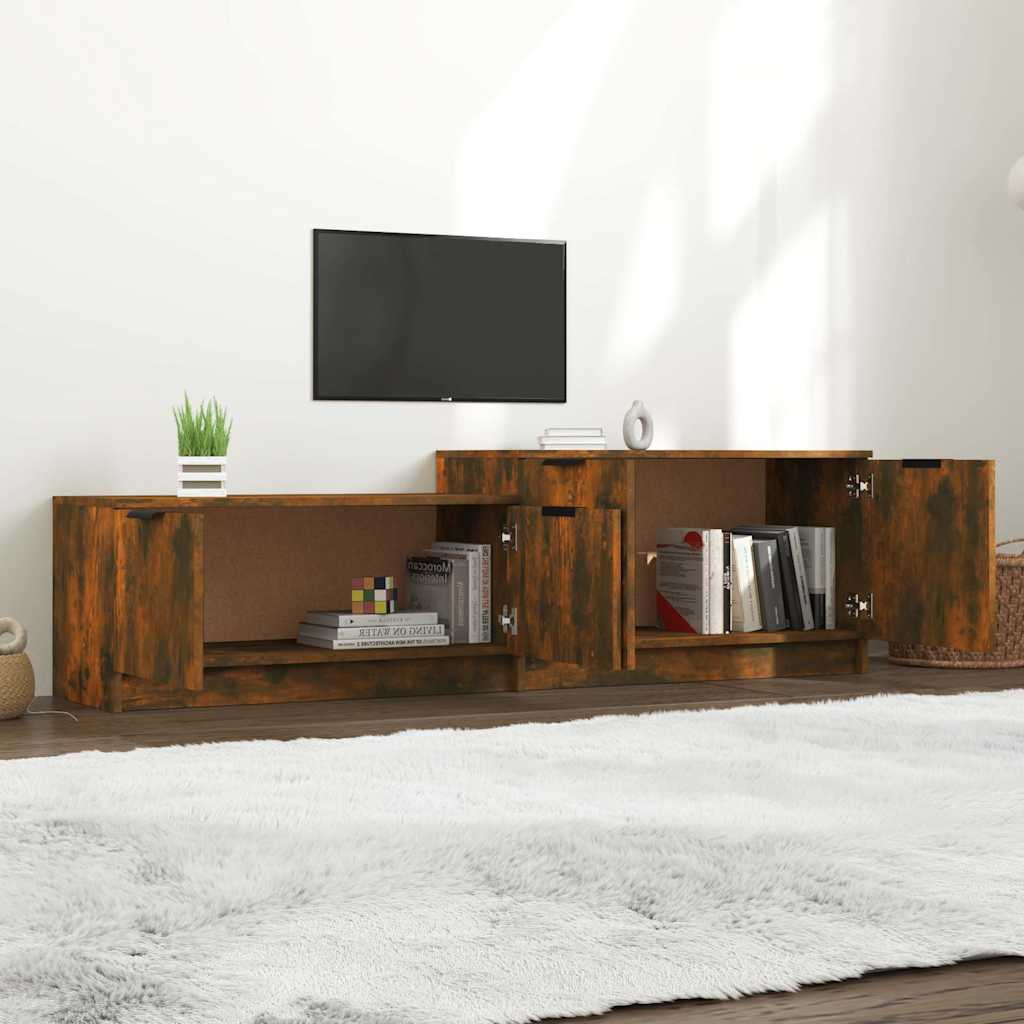 TV Cabinet Smoked Oak 158,5x36x45 cm Engineered Wood