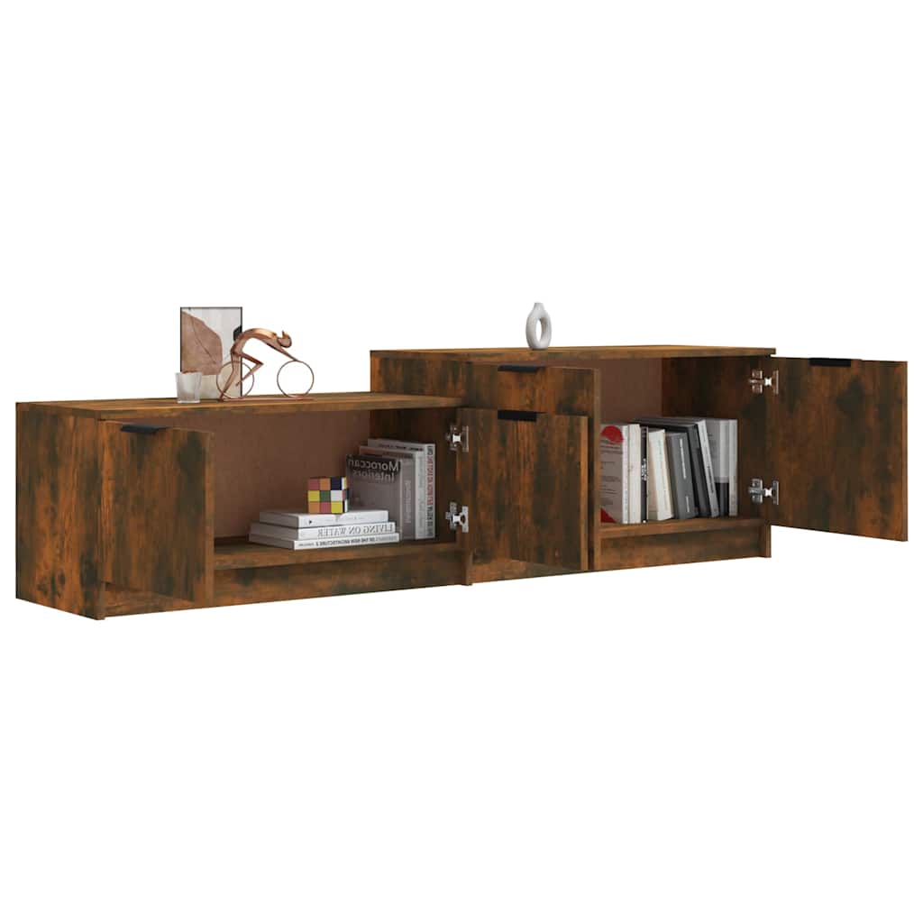 TV Cabinet Smoked Oak 158,5x36x45 cm Engineered Wood