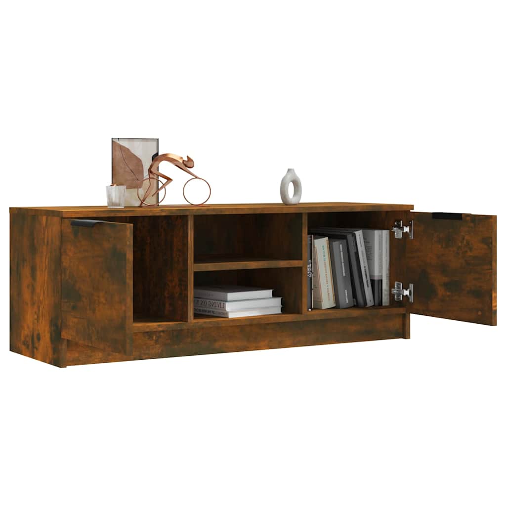 TV Cabinet Smoked Oak 102x35x36,5 cm Engineered Wood
