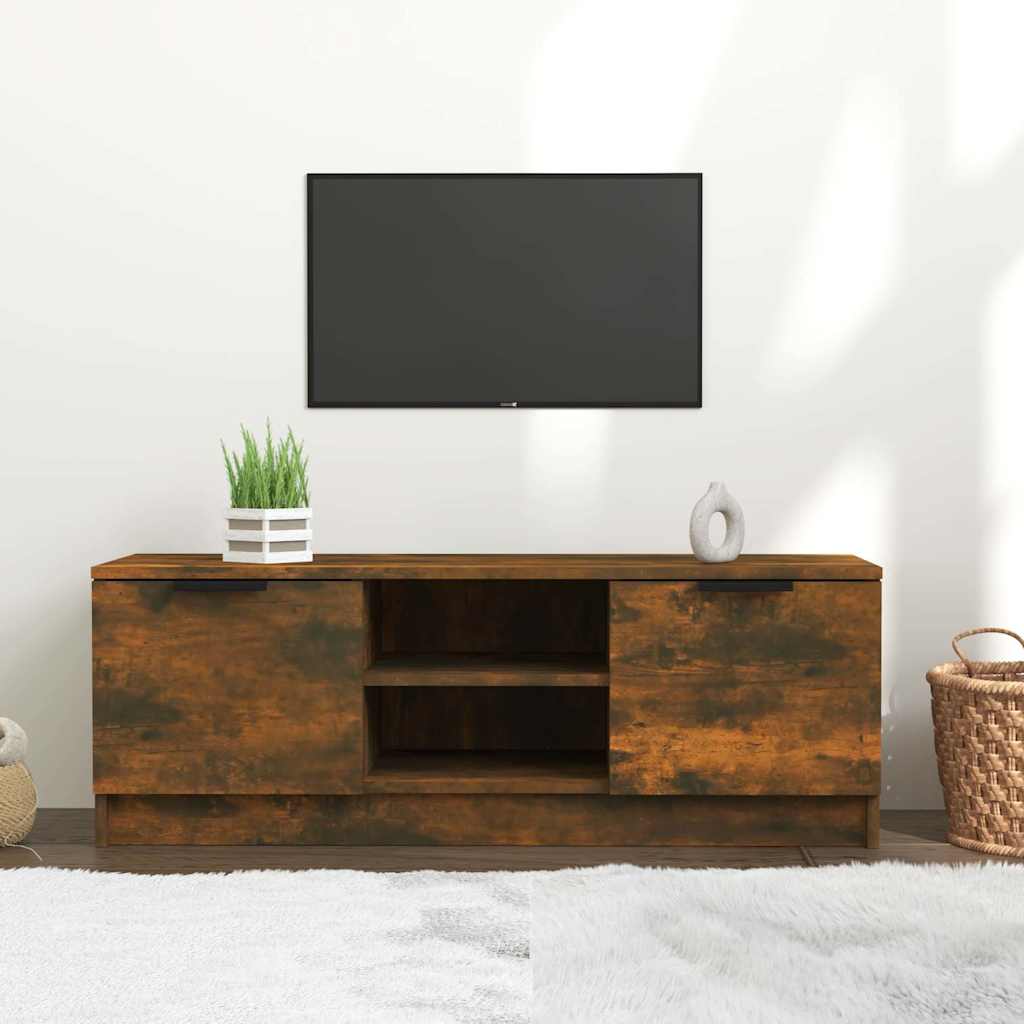 TV Cabinet Smoked Oak 102x35x36,5 cm Engineered Wood