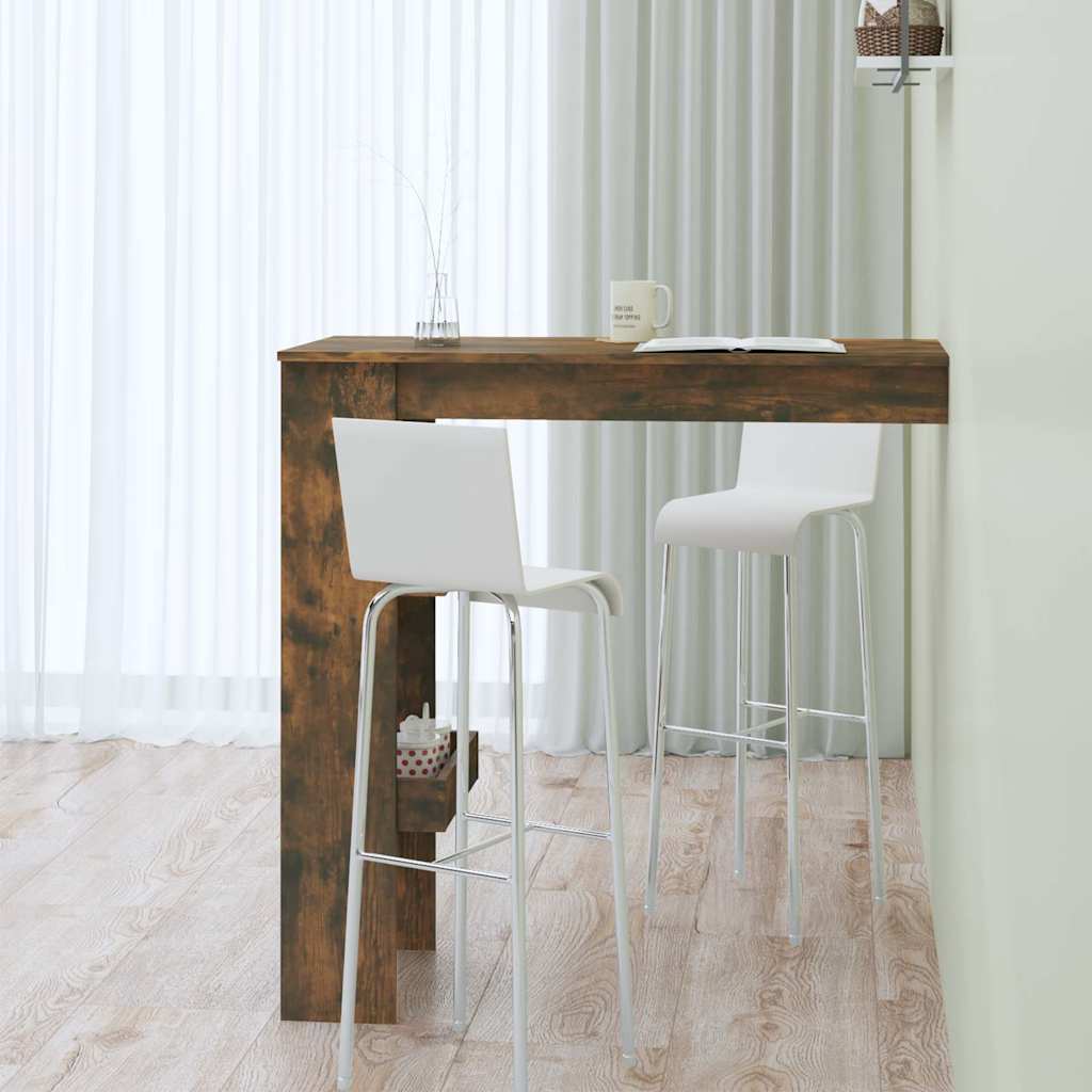 Wall Bar Table Smoked Oak 102x45x103,5 cm Engineered Wood