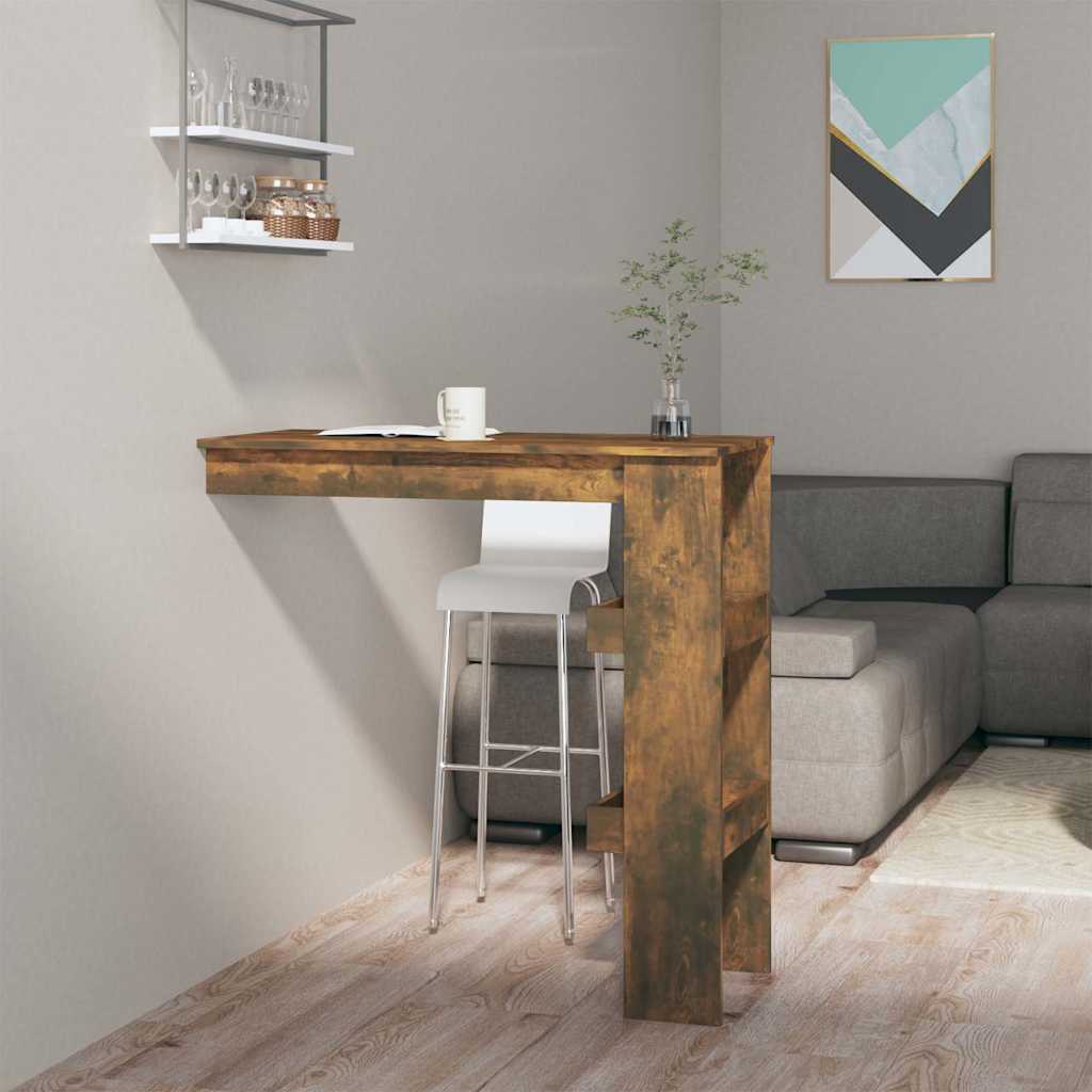 Wall Bar Table Smoked Oak 102x45x103,5 cm Engineered Wood