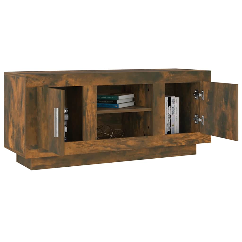 TV Cabinet Smoked Oak 102x35x45 cm Engineered Wood
