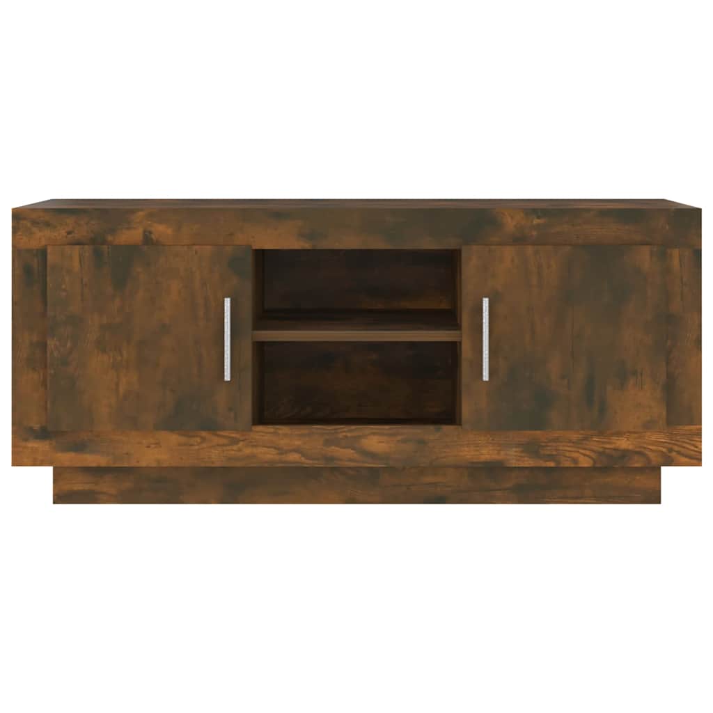 TV Cabinet Smoked Oak 102x35x45 cm Engineered Wood