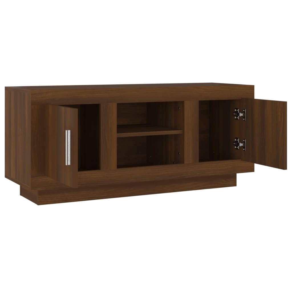 vidaXL TV Cabinet Brown Oak 102x35x45 cm Engineered Wood