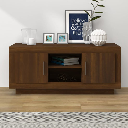 vidaXL TV Cabinet Brown Oak 102x35x45 cm Engineered Wood