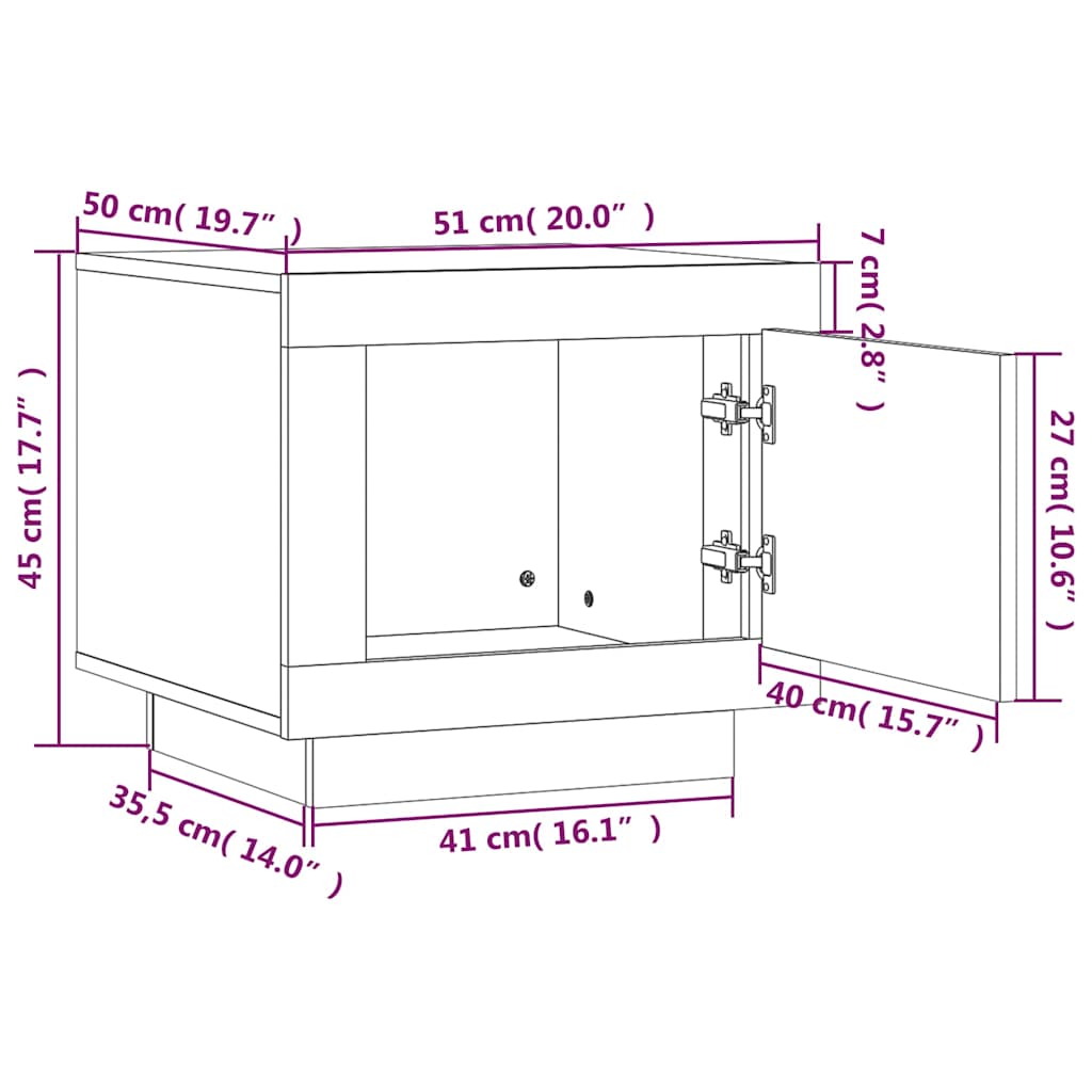 Coffee Table Smoked Oak 51x50x45 cm Engineered Wood