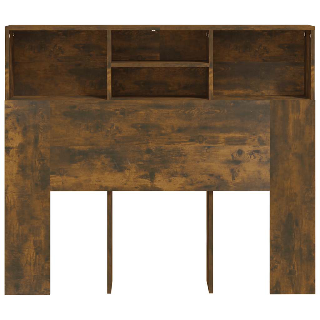 Headboard Cabinet Smoked Oak 120x19x103.5 cm