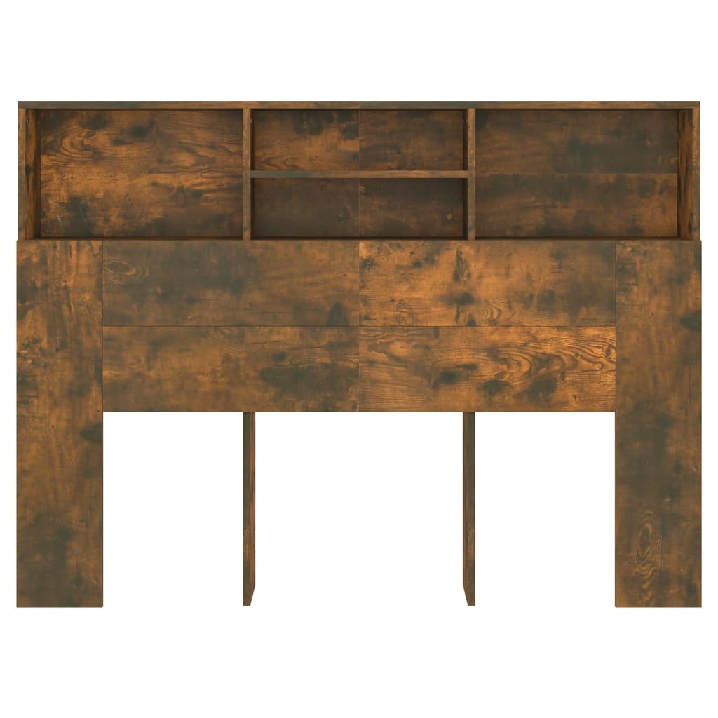 vidaXL Headboard Cabinet Smoked Oak 140x19x103.5 cm