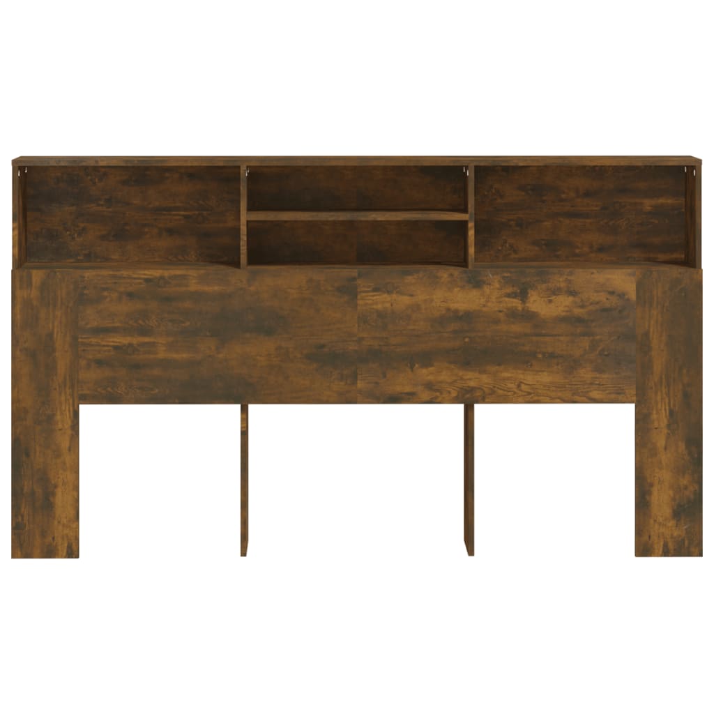 vidaXL Headboard Cabinet Smoked oak 180x19x103.5 cm