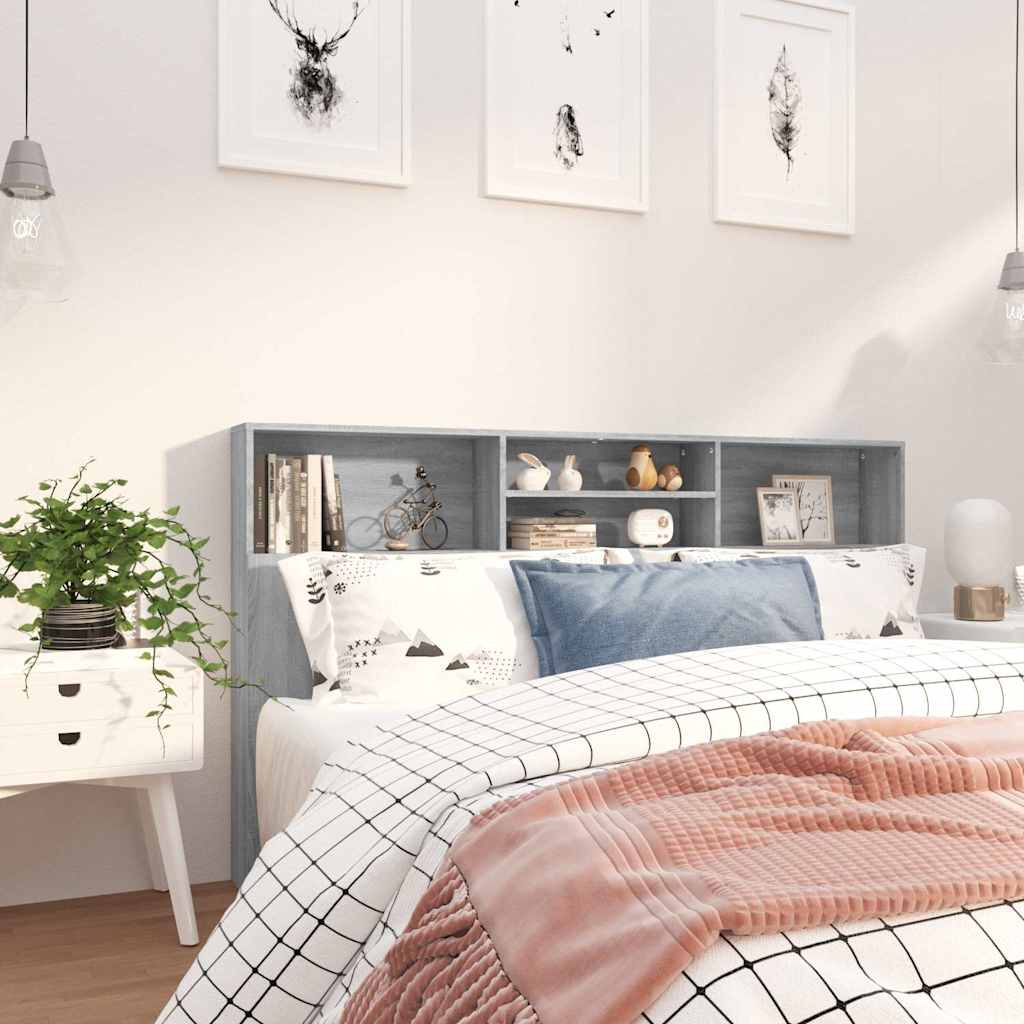 Headboard Cabinet Grey Sonoma 180x19x103.5 cm