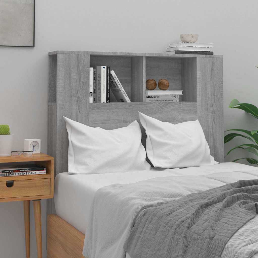 Headboard Cabinet | Grey Sonoma | Engineered wood | Medium