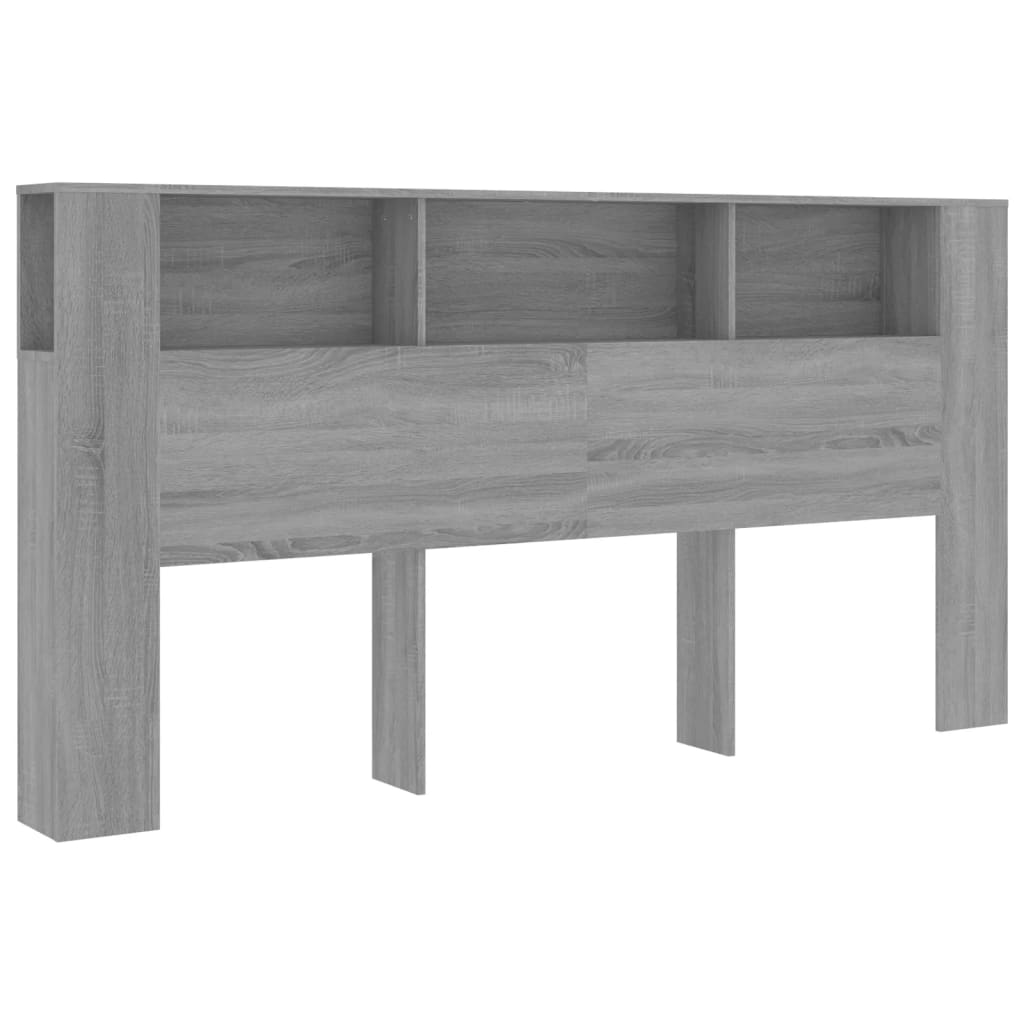Headboard Cabinet | Grey Sonoma | Engineered Wood | 200x18.5x104.5