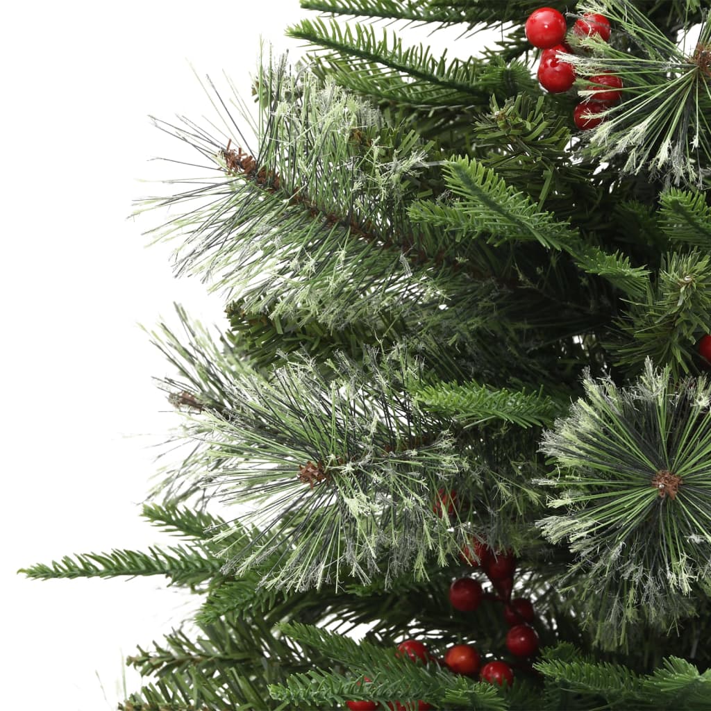 vidaXL Pre-lit Christmas Tree with Pine Cones Green 150 cm PVC&PE