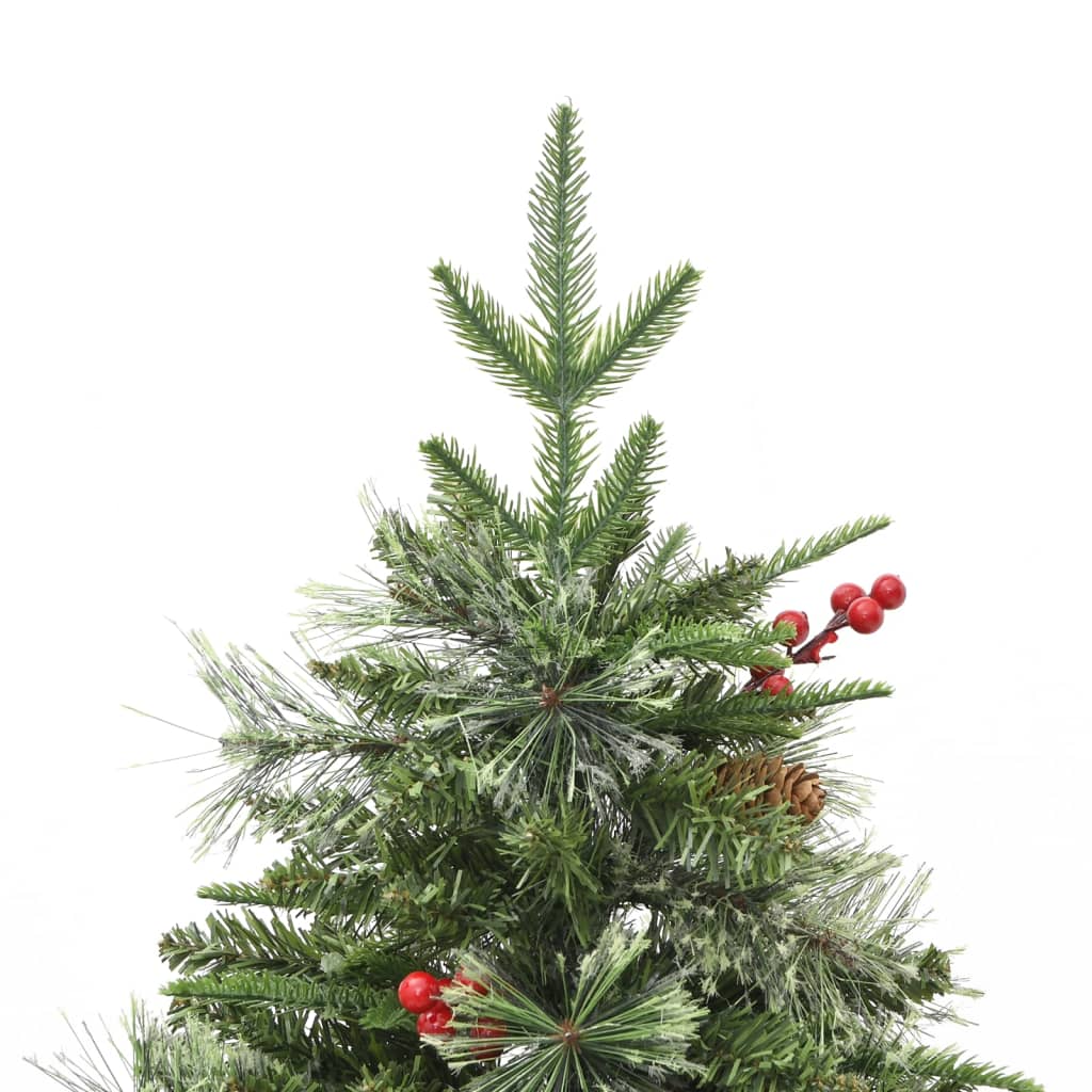 vidaXL Pre-lit Christmas Tree with Pine Cones Green 150 cm PVC&PE