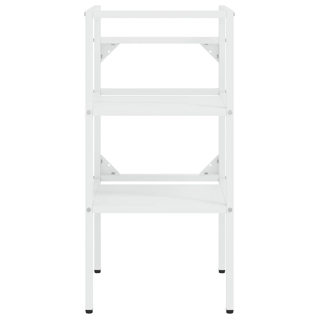 Bathroom Washbasin Frame with Built-in Basin White Iron