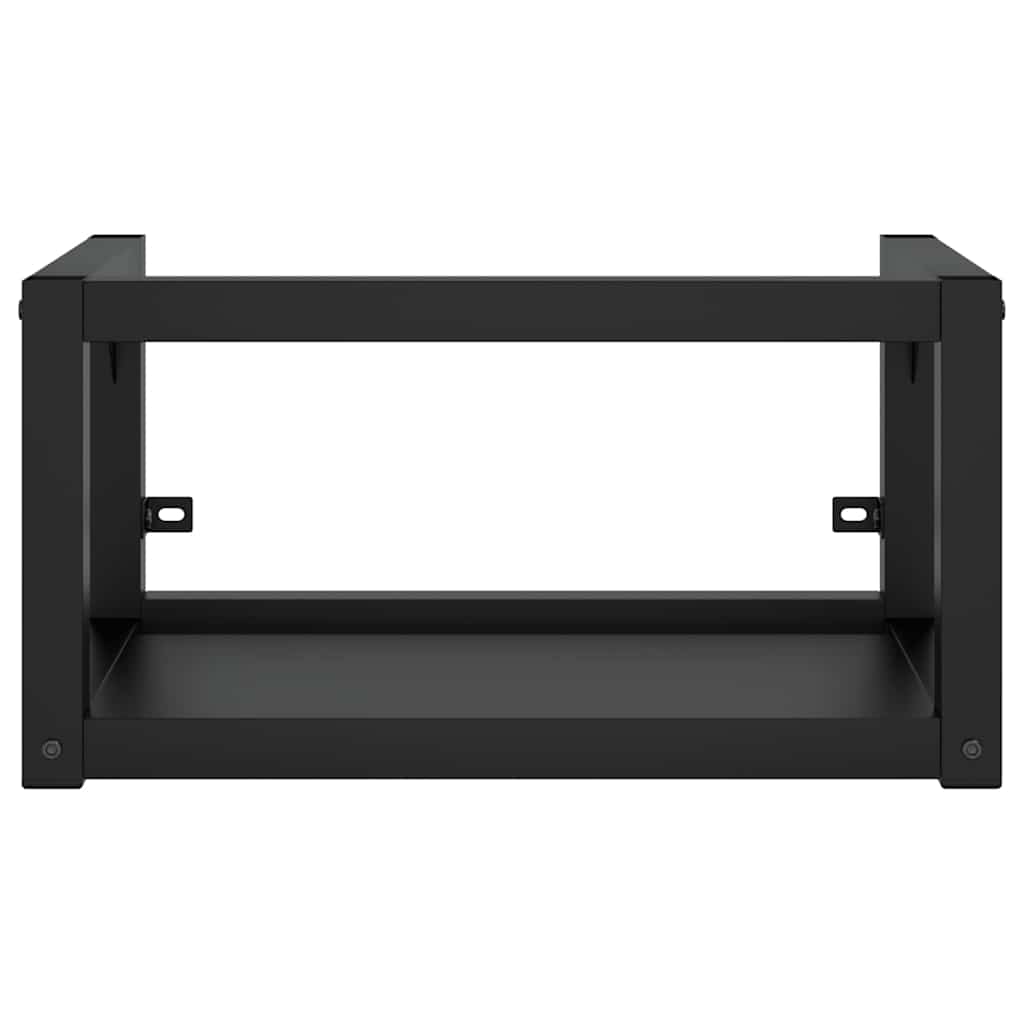 Bathroom Washbasin Frame with Built-in Basin Black Iron