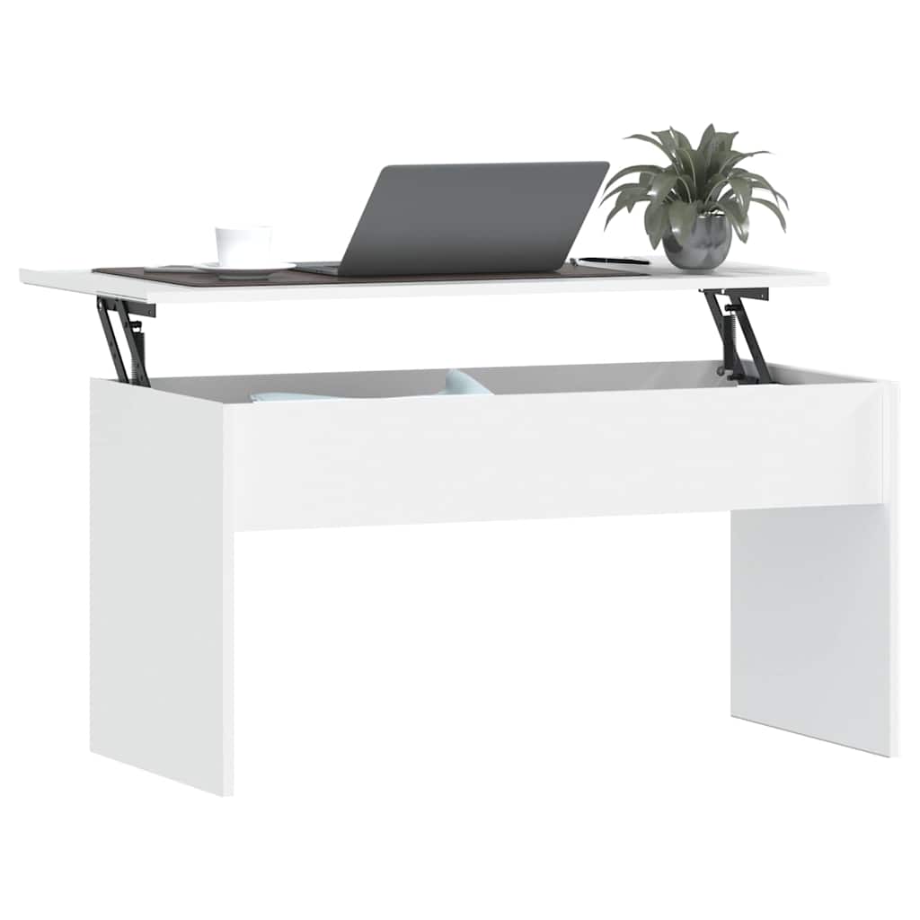 809629 vidaXL Coffee Table White 102x50,5x52,5 cm Engineered Wood
