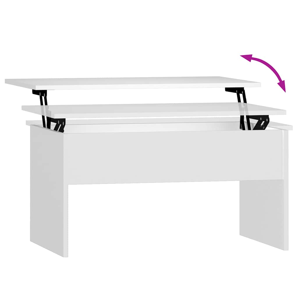 809638 vidaXL Coffee Table White 80x50,5x41,5 cm Engineered Wood