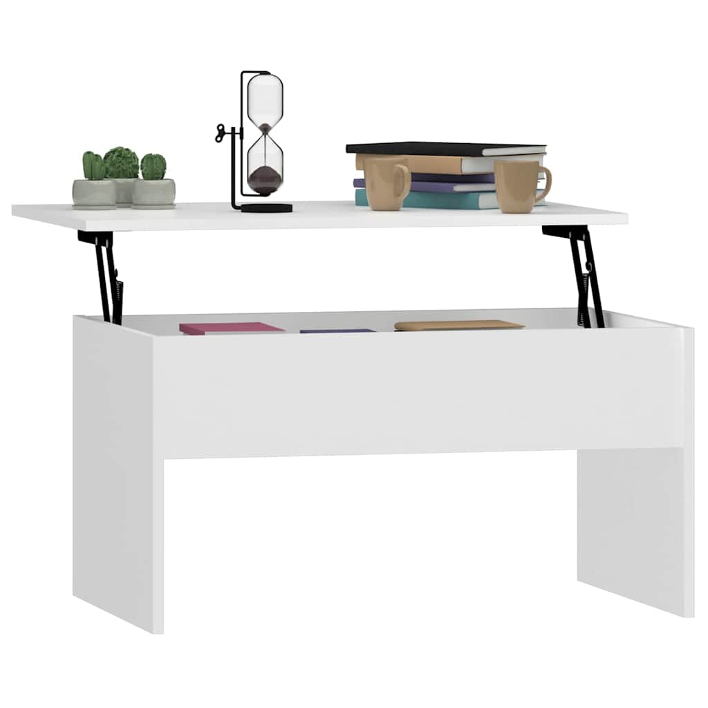 809638 vidaXL Coffee Table White 80x50,5x41,5 cm Engineered Wood
