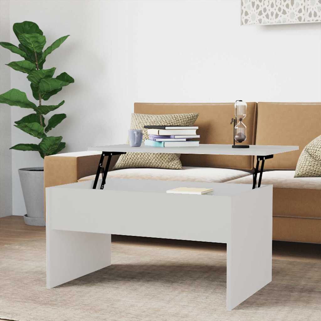 809638 vidaXL Coffee Table White 80x50,5x41,5 cm Engineered Wood