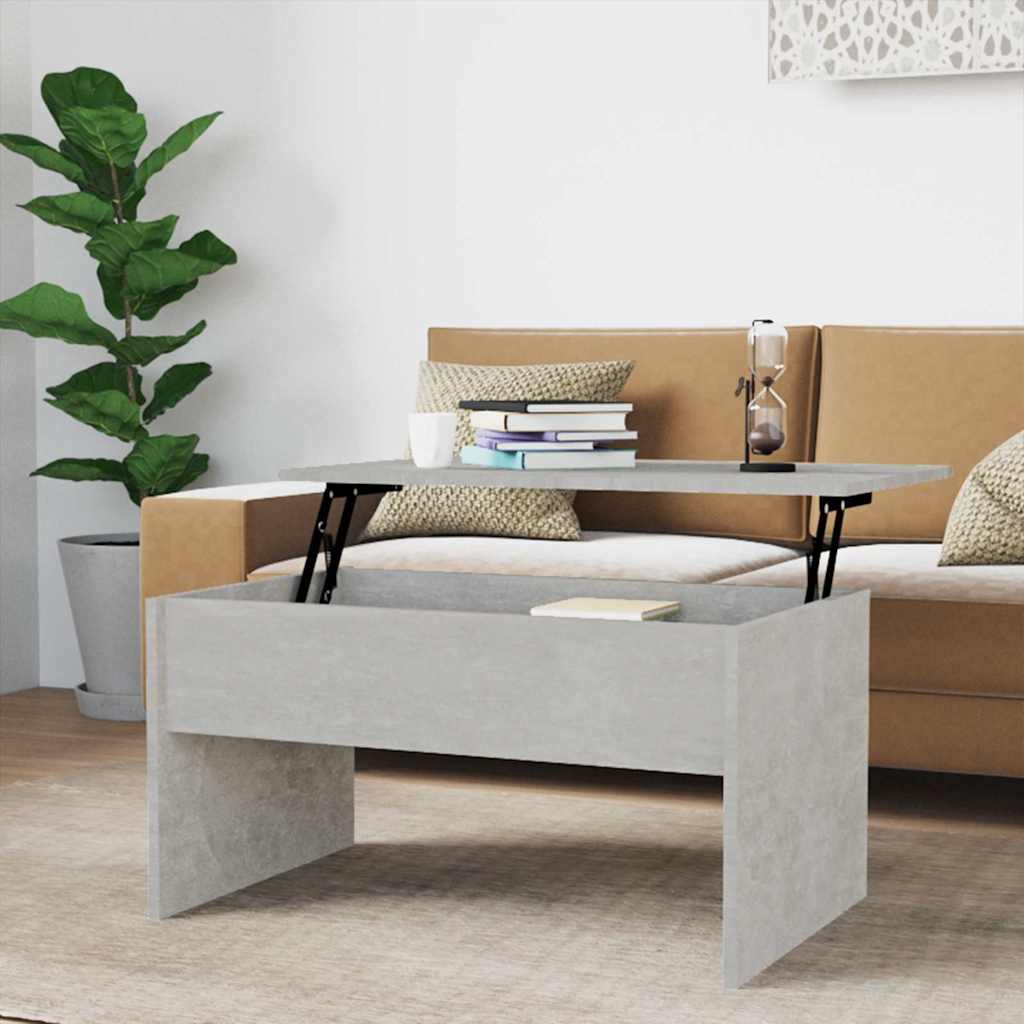 Coffee Table Concrete Grey 80x50,5x41,5 cm Engineered Wood