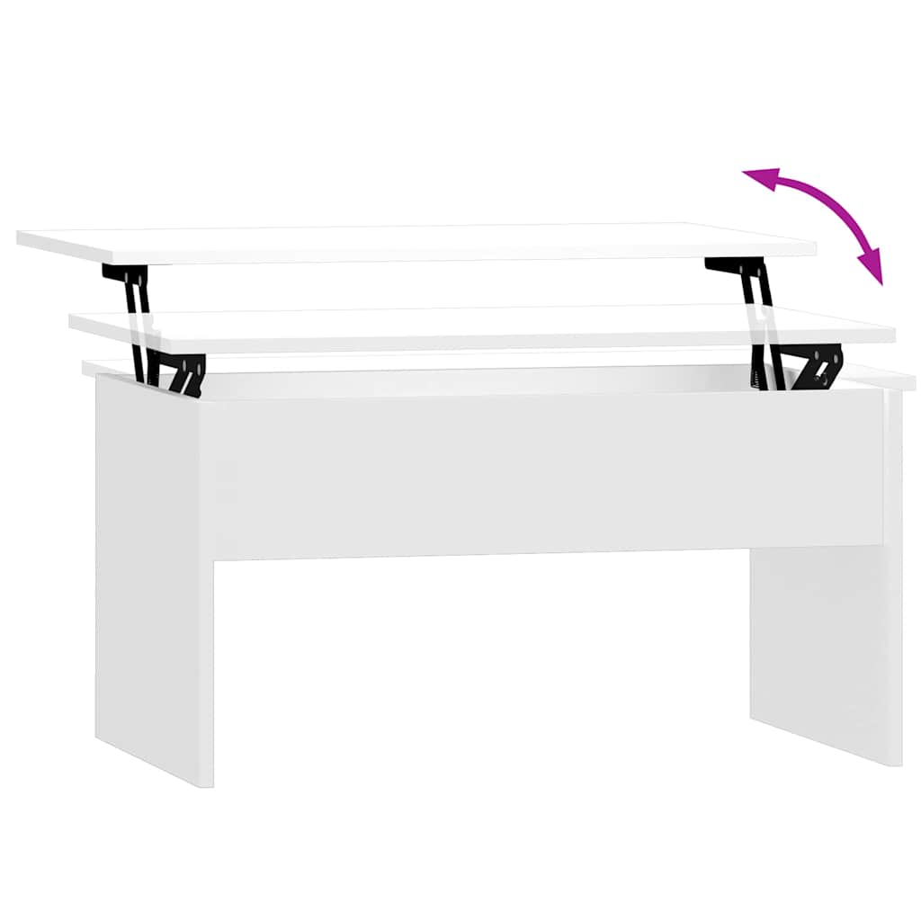 Coffee Table High Gloss White 80x50,5x41,5 cm Engineered Wood