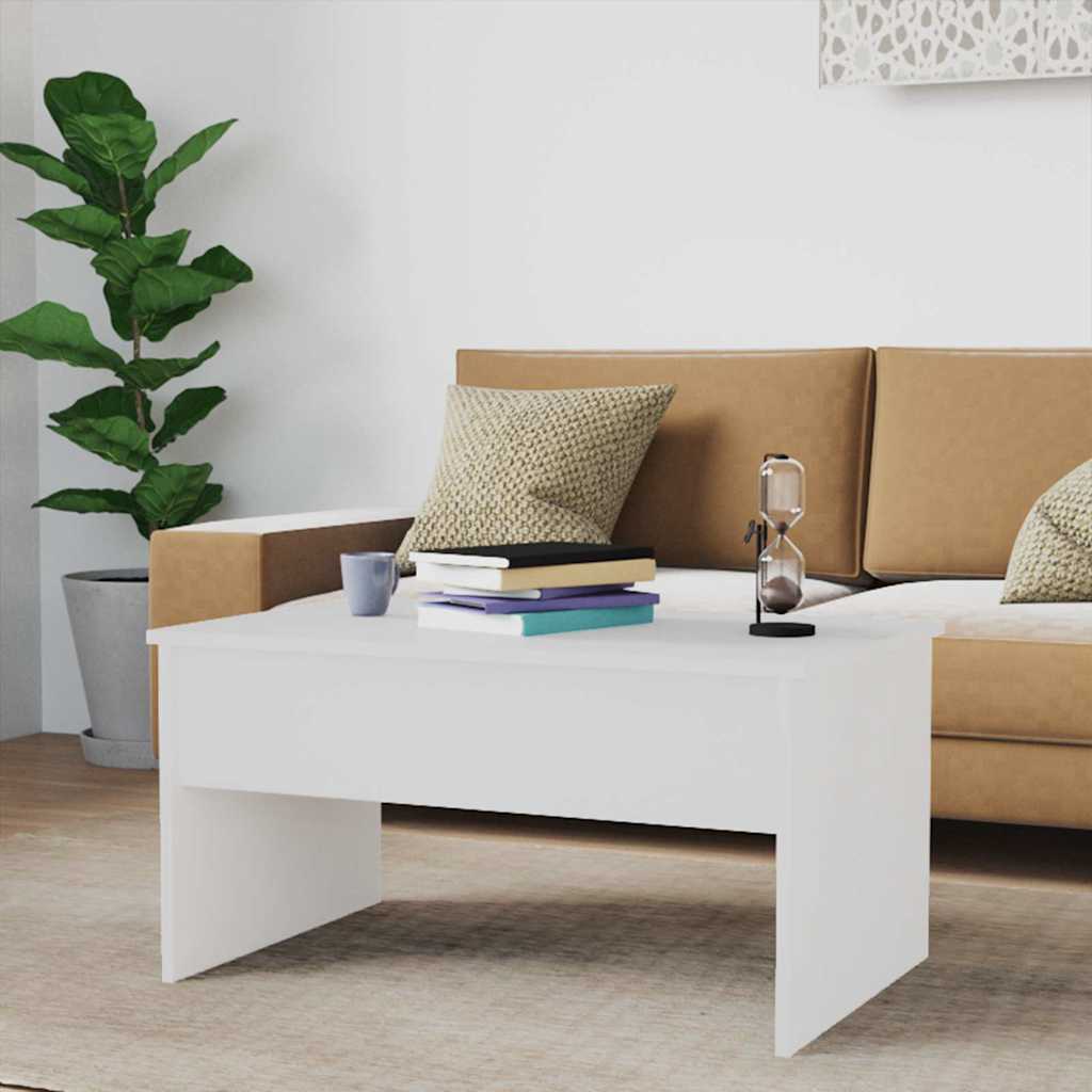 Coffee Table High Gloss White 80x50,5x41,5 cm Engineered Wood