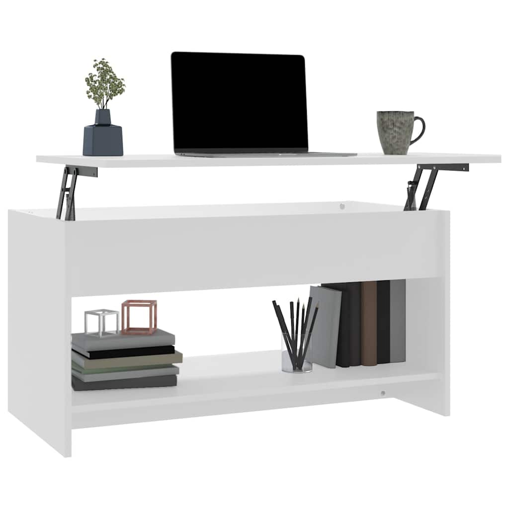 Coffee Table White 102x50x52,5 cm Engineered Wood