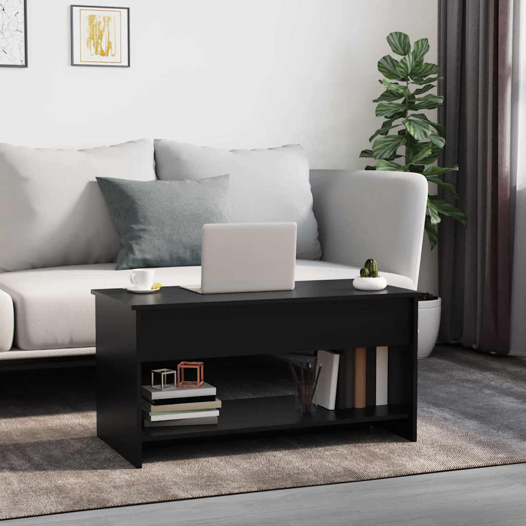 Coffee Table Black 102x50x52,5 cm Engineered Wood
