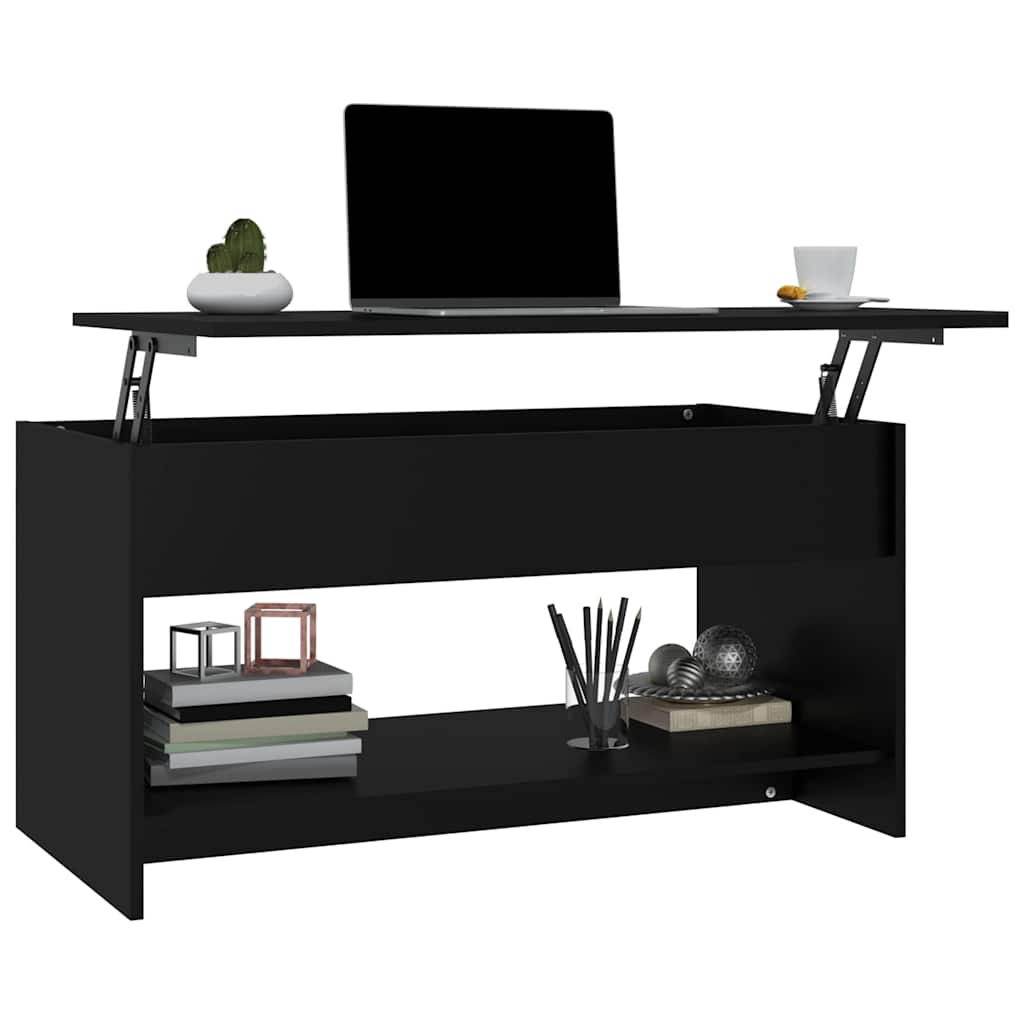 Coffee Table Black 102x50x52,5 cm Engineered Wood