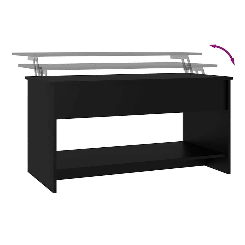 Coffee Table Black 102x50x52,5 cm Engineered Wood