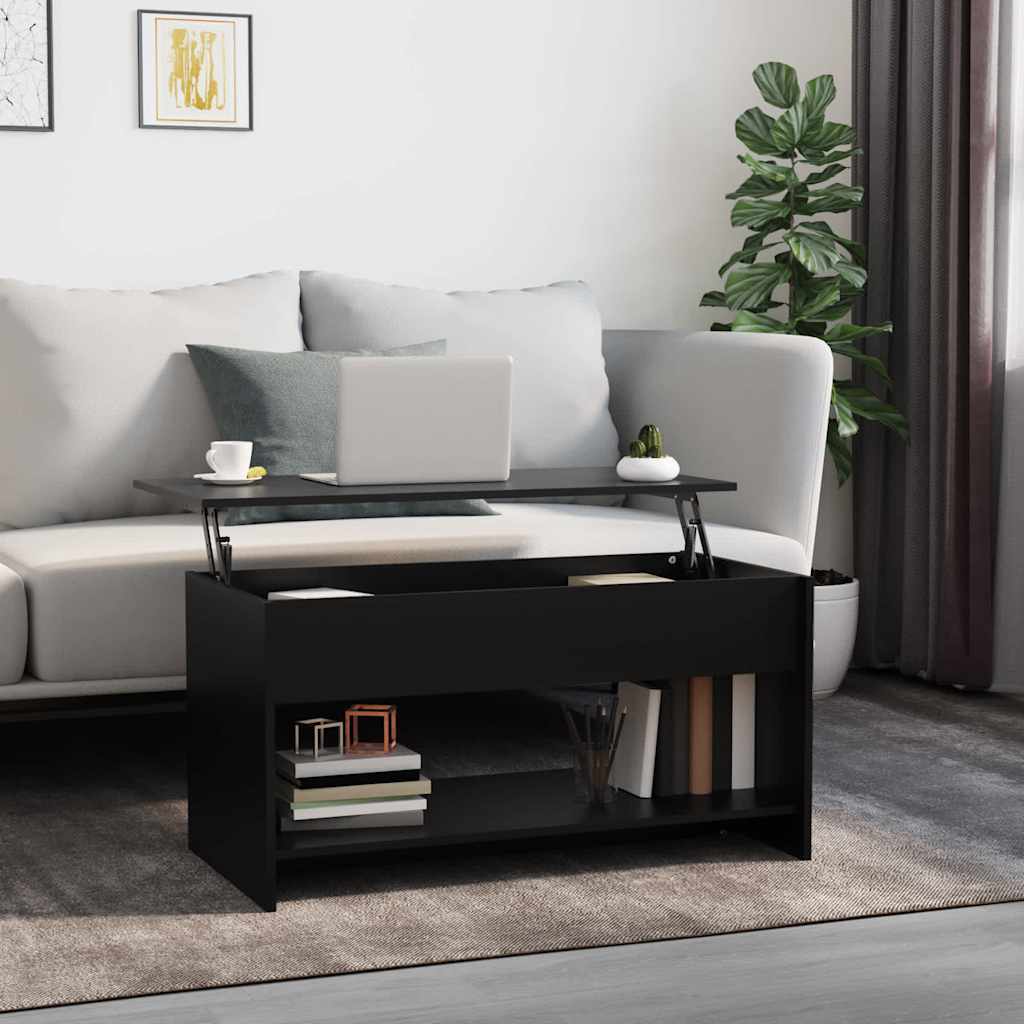 Coffee Table Black 102x50x52,5 cm Engineered Wood